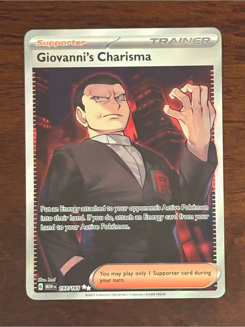 Pokemon 151 Giovannis Charisma Full Art Trainer Card Pokemon TCG Team Rocket 🚀